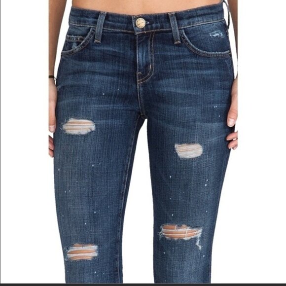 Current/elliott The Skinny Loved Destroyed Denim Jean Sz 27 - Picture 13 of 13